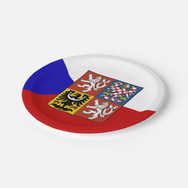 Czech flag paper plates (Angled)