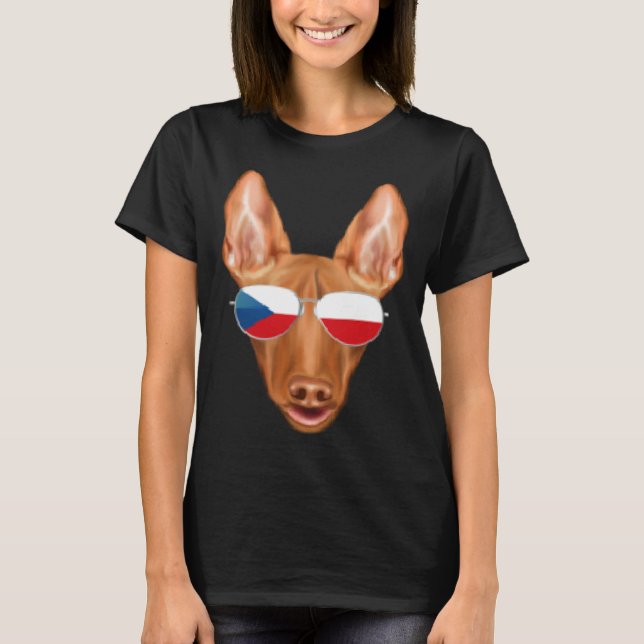 Czech Flag Pharaoh Hound Dog Czech Republic Pocket T-Shirt (Front)