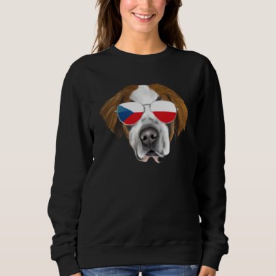 Czech Flag St Bernard Dog Czech Republic Pocket Sweatshirt