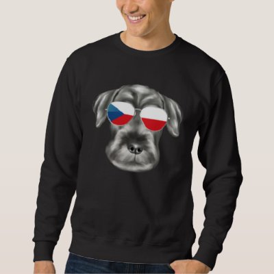 Czech Flag Standard Schnauzer Dog Czech Republic P Sweatshirt