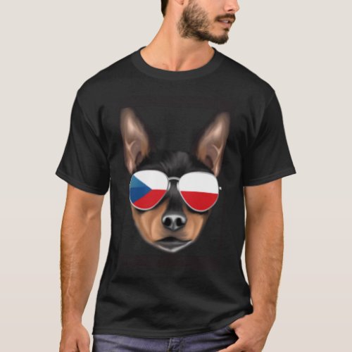 Czech Flag Toy Fox Terrier Dog Czech Republic Pock T_Shirt