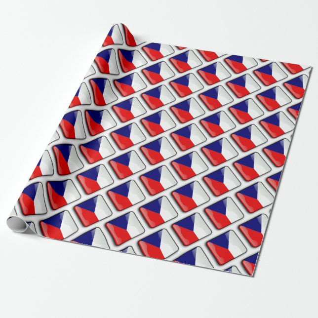 Czech flag wrapping paper (Unrolled)