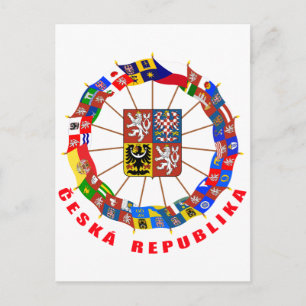 Czech Flags Pinwheel Postcard
