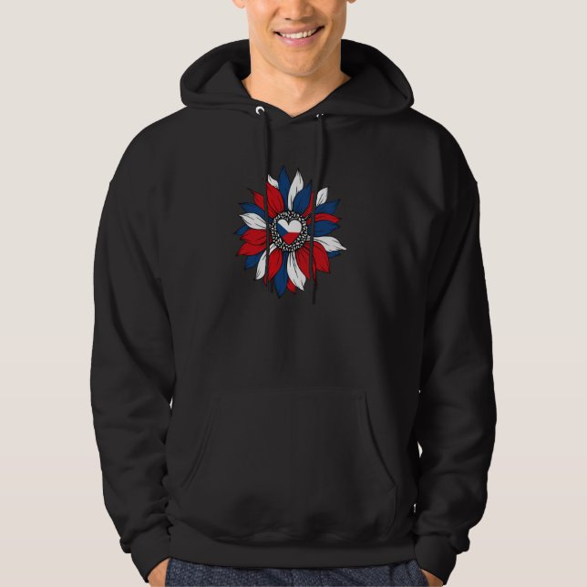 Czech Girl For Women Ceska Czech Republic Flag Sun Hoodie (Front)