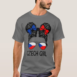 Czech Girl Messy Hair Czech Republic Pride Womens T-Shirt