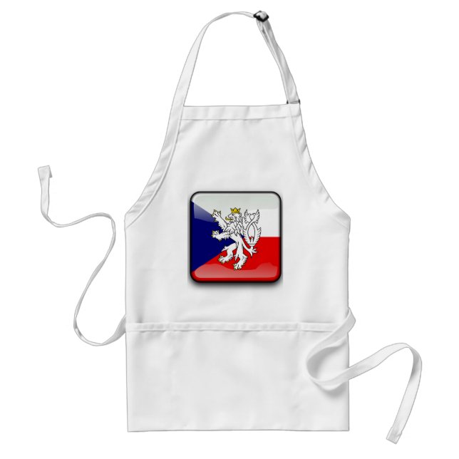 Czech glossy flag adult apron (Front)