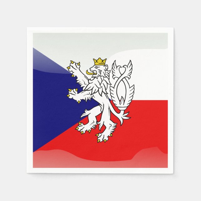Czech glossy flag paper napkins (Front)