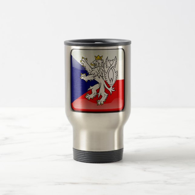 Czech glossy flag travel mug (Center)