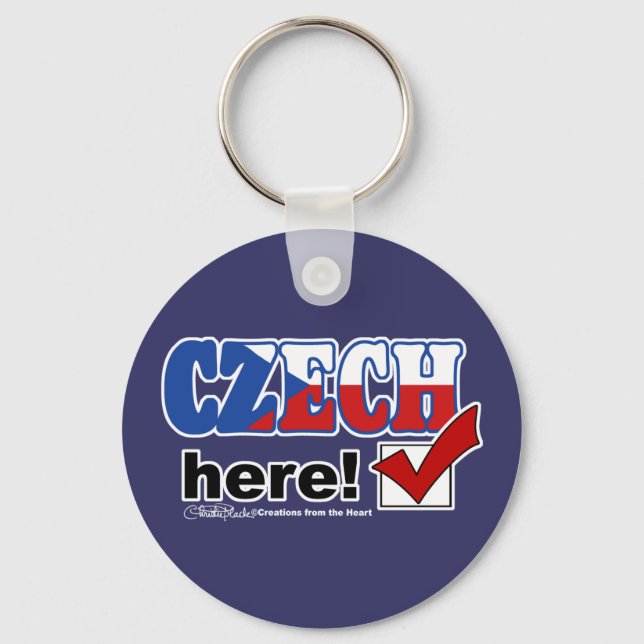 Czech Here (Dark) Keychain (Front)