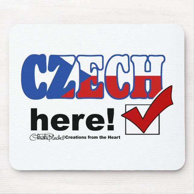 Czech Here (light) Mouse Pad (Front)