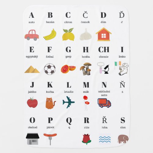 Czech Language ABC Baby Blanket