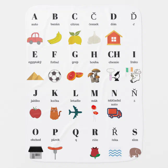 Czech Language ABC Baby Blanket Zazzle
