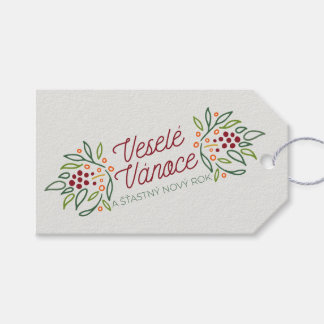 Czech Language Merry Christmas & New Year Gift Tags
