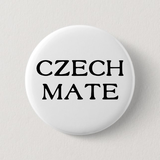 Czech Mate Pinback Button (Front)