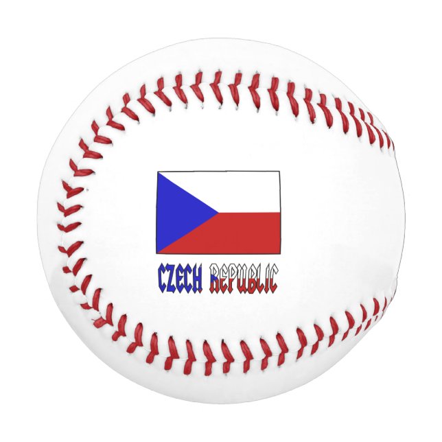 Czech Republic and Czech Flag Personalized  Baseball (Front Left)