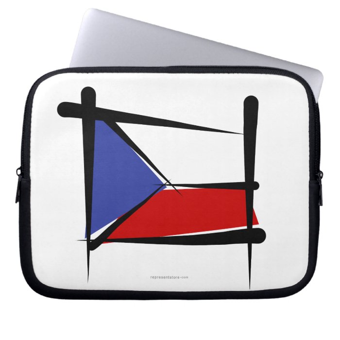 Czech Republic Brush Flag Laptop Computer Sleeves