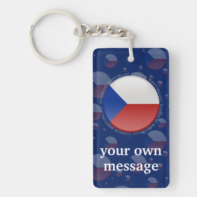 Czech Republic Bubble Flag Keychain (Front)
