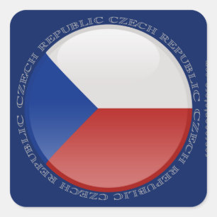 Czech Republic Bubble Flag Square Sticker