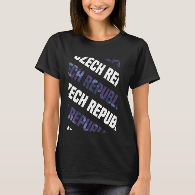 Czech Republic Camo Pattern Purple Camouflage T-Shirt (Front)