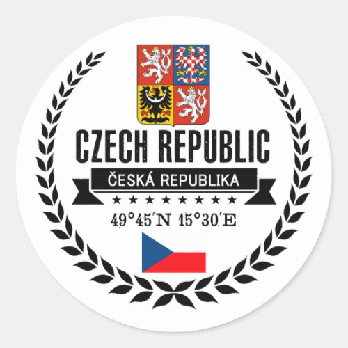 Czech Republic Classic Round Sticker
