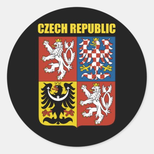 Czech Republic Coat of Arms Classic Round Sticker