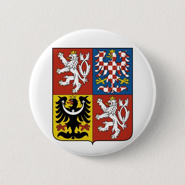 Czech Republic Coat of arms CZ Button (Front)