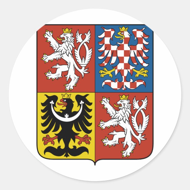 Czech Republic Coat of arms CZ Classic Round Sticker (Front)