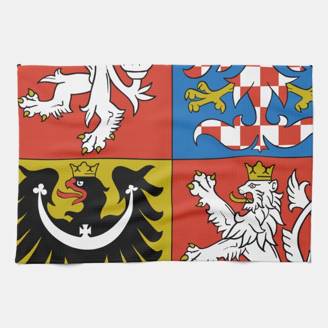 Czech Republic Coat of Arms Kitchen Towel (Horizontal)