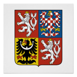 czech republic country coat arms symbol emblem fla poster