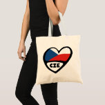 Czech Republic Country Code Flag Heart, Cze Tote Bag at Zazzle