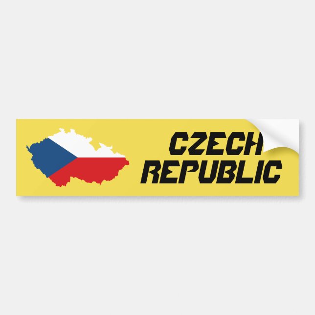 Czech Republic Custom Flag Map Sticker (Front)