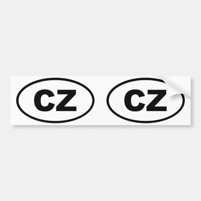 Czech Republic CZ European oval Bumper Sticker (Front)