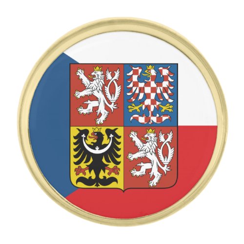 Czech Republic Czech Coat of Arms Flag business Gold Finish Lapel Pin