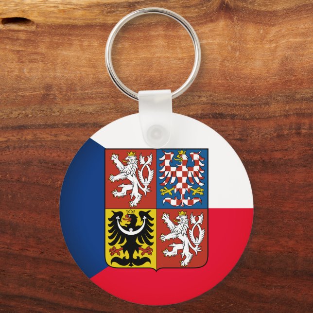 Czech Republic & Czech Flag fashion / sports fans Keychain (Front)