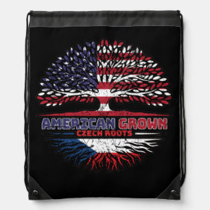 Czech Republic Czech US American USA United States Drawstring Bag