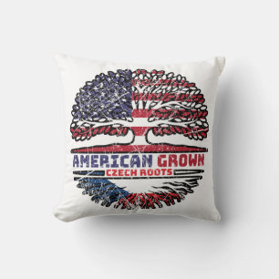 Czech Republic Czech US American USA United States Throw Pillow