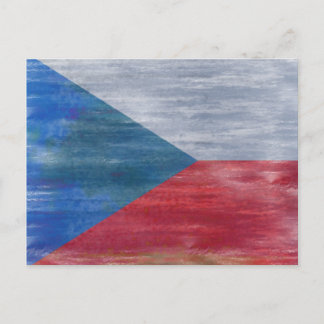 Czech Republic distressed flag Postcard
