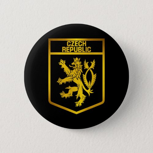 Czech Republic  Emblem Pinback Button