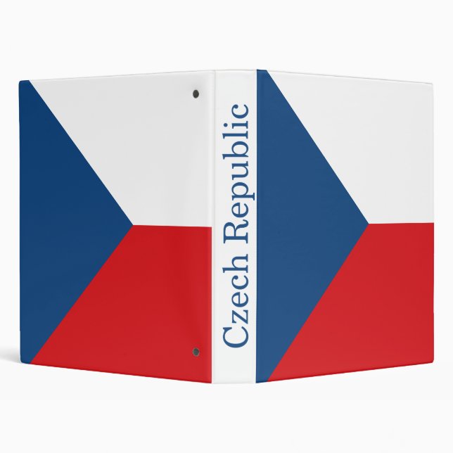 Czech Republic Flag 3 Ring Binder (Background)