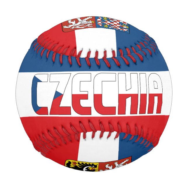 Czech Republic Flag and Coat of Arms Patriotic Baseball (Front)