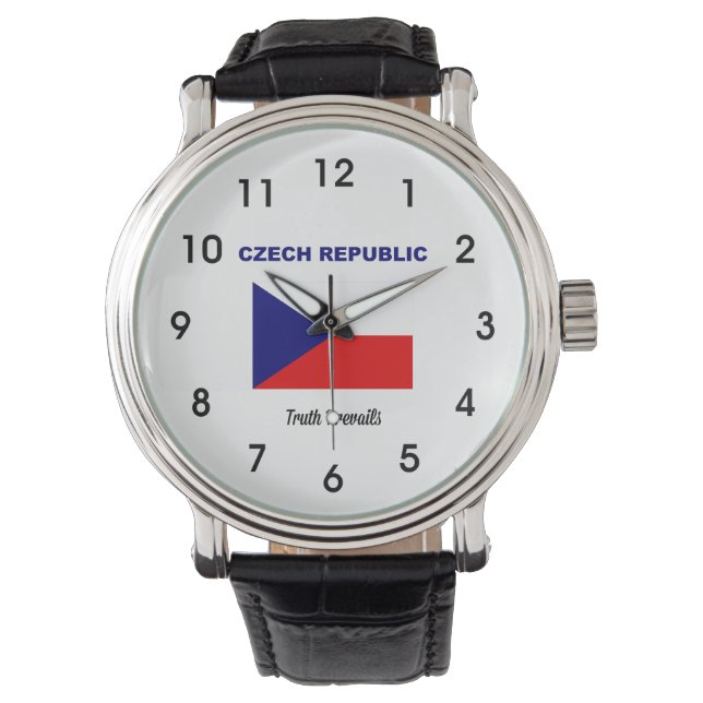 Czech Republic flag and motto Watch (Front)