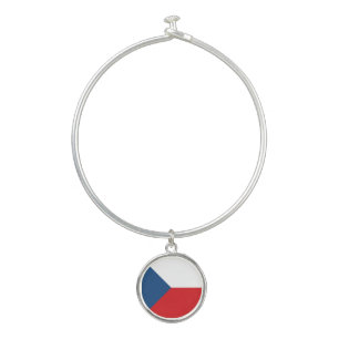 Czech Republic Flag Bangle Bracelet