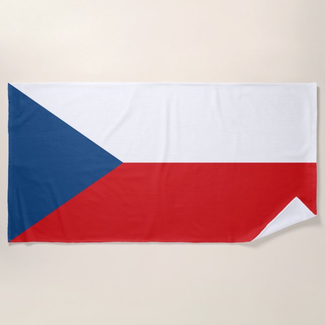 Czech Republic Flag Beach Towel (Front)