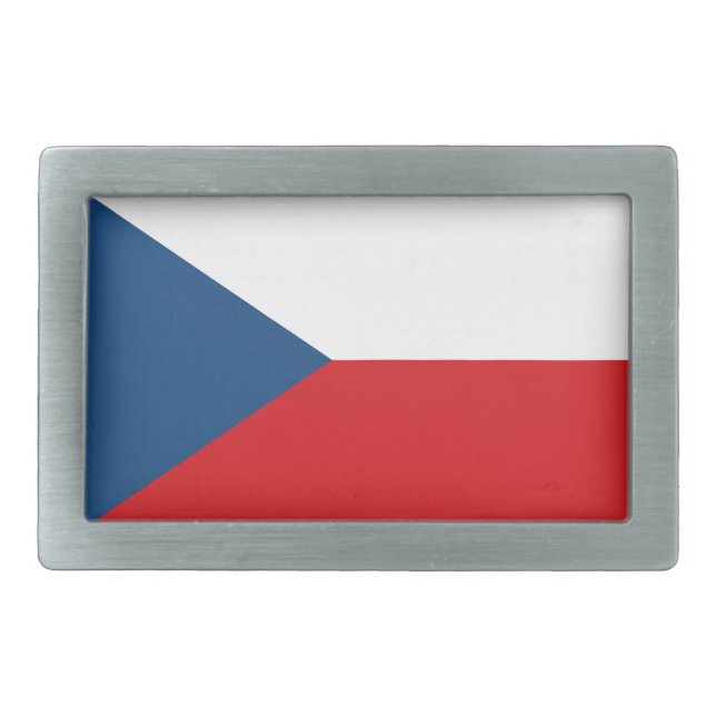 Czech Republic Flag Belt Buckle (Front)