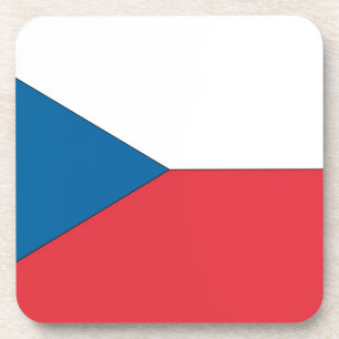 Czech Republic Flag Beverage Coaster