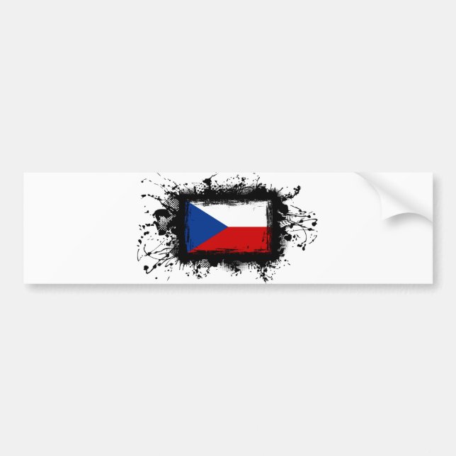 Czech Republic Flag Bumper Sticker (Front)