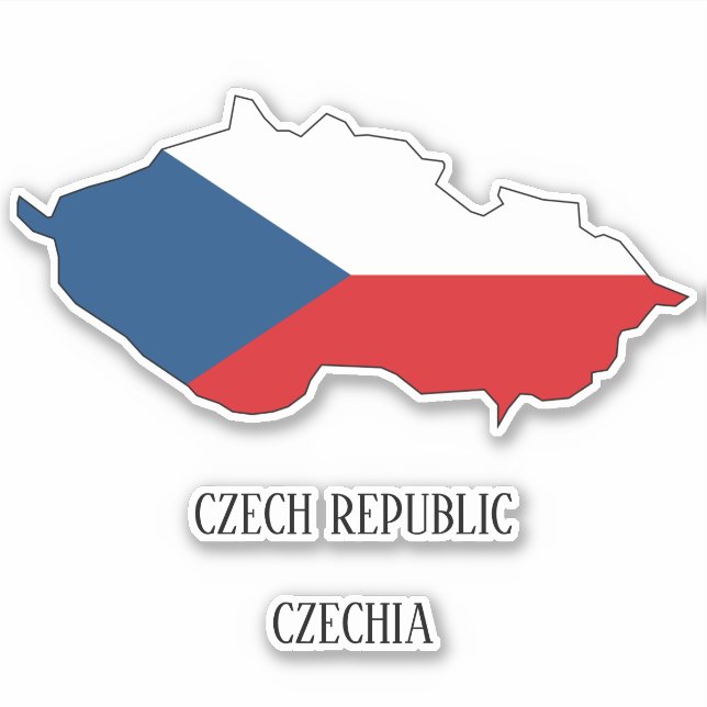Czech Republic Flag Charming Patriotic Map Sticker (Front)