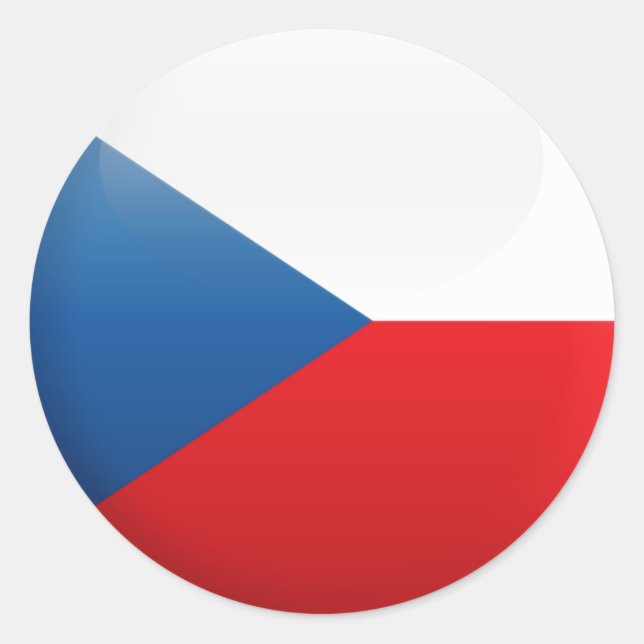 Czech Republic Flag Classic Round Sticker (Front)