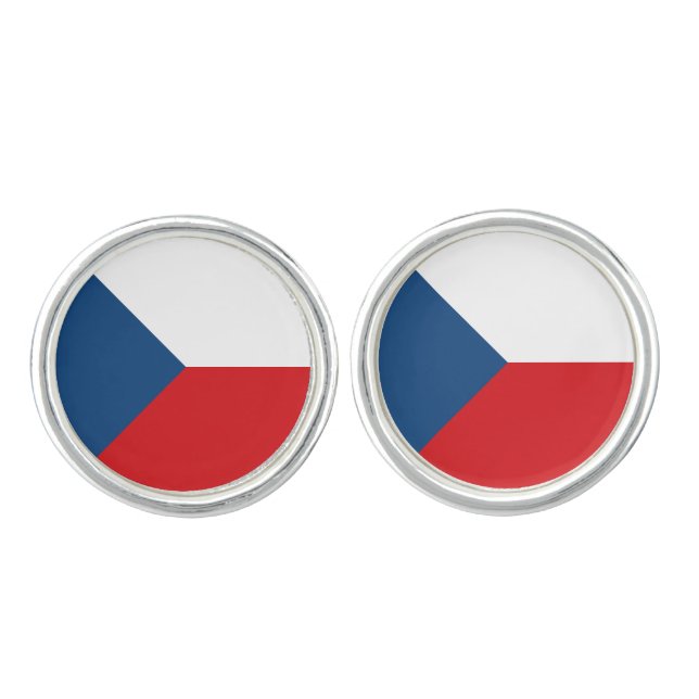 Czech Republic Flag Cufflinks (Front)
