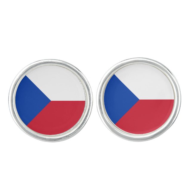 Czech Republic flag Cufflinks (Front)